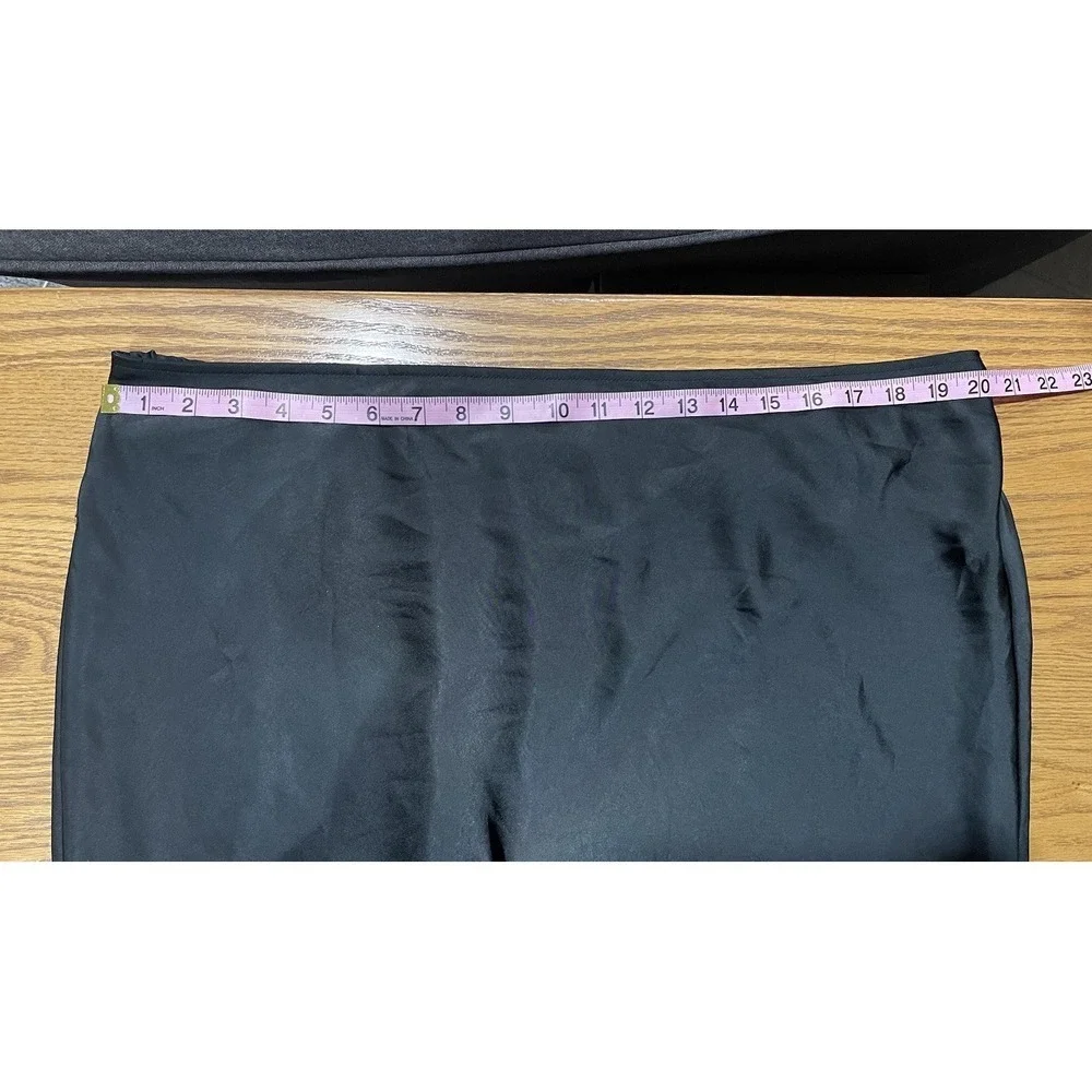 Old Navy Black High-Waisted Satin Midi Slip Skirt Size XXL  Grunge Whimsigoth
